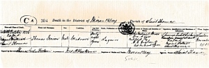 Death Cert. for the Second Thomas Girvan 1866